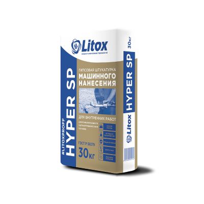 Штукатурка гипсовая Литокс "Hyper", 30 кг, белая, Россия