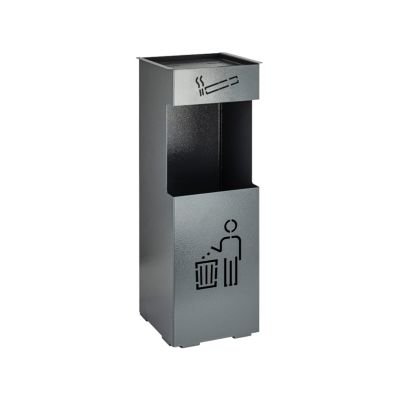 Урна с пепельницей металлическая серая, 2026, САНАКС