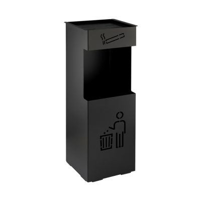 Урна с пепельницей металлическая черная, 2027, САНАКС