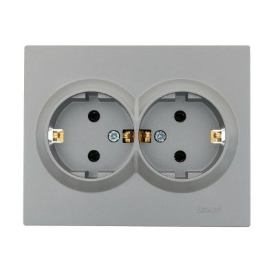 Розетка VESNA 742-3500-127B 2-ая з/к платина с/у LEZARD