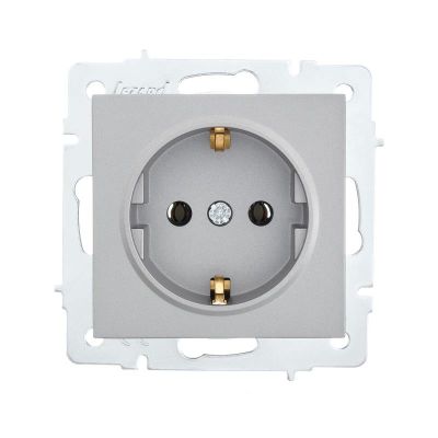 Розетка VESNA 742-3588-122B 1-ая з/к (без рамки) платина с/у LEZARD