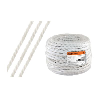 Ретро провод TDM "Эко" 3х2,5 витой белый (50м)