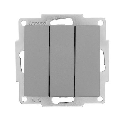 Выключатель VESNA 742-3588-109 3КЛ (без рамки) платина с/у LEZARD 