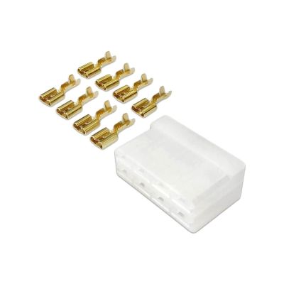 КСГ8 КОЛОДКА ГНЕЗДОВАЯ 8-ми контактная с контактами (универсальная 8-ми контактная колодка с контактами "мама" 6,3 мм.)