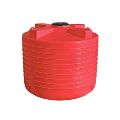 Бак для воды Aquaplast овально-вертикальный ТОВН КАС 5000 (низкий, усиленный) с отводом в сборе 2" транспортировочная для КАС, удобрений, агрохимии, реагентов, воды, 5000 л, красный