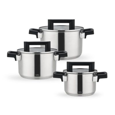 Набор посуды LARA серия Сириус LR02-135 (кастр. 2,1+3,9+5,1 л)