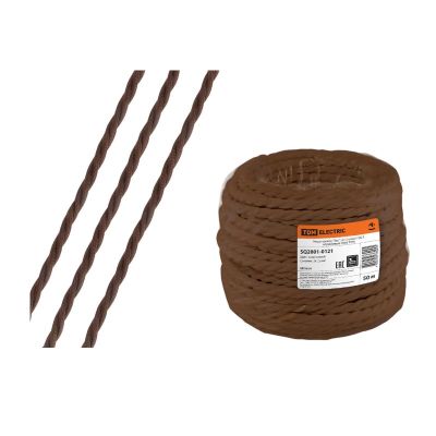 Ретро провод TDM "Эко" 3х2,5 витой коричневый (50м)