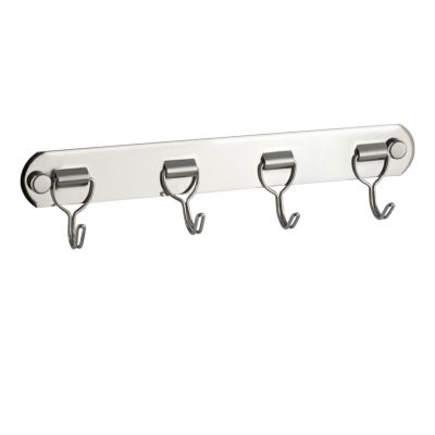 Вешалка с четырьмя откидными крючками прямая, 585-4, BRIMIX, хром, Санакс