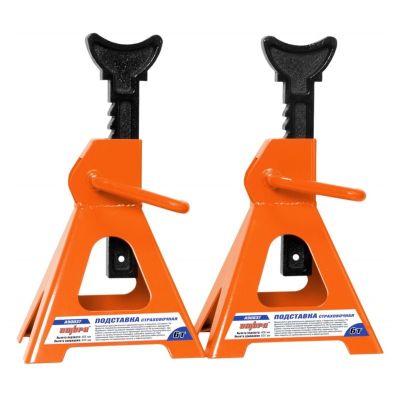 Подставки (к-т 2 шт.) ремонтные под машину (6,0 тн.) стойки с ГРЕБЕНКОЙ (пара) (опорная, страховочная) (оригинал "Ombra") "A90037"
