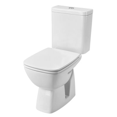 Унитаз-компакт Santek Нео Лайт SLIM (тонкое сиденье), 1WH302471, косой выпуск, двухрежимная  арматура OLIVEIRA, нижний  подвод, сиденье с микролифтом, УЦЕНЕННЫЙ