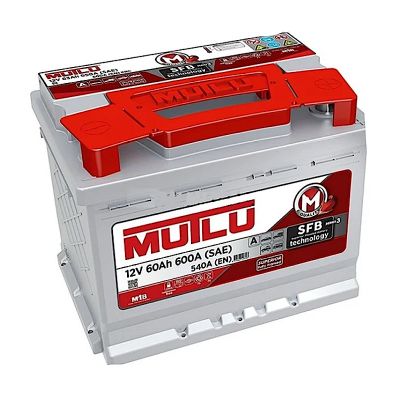 Аккумулятор 6СТ-60.0 R+ "MUTLU" SFB М3 зал. обр.поляр. (Турция) с индикат. (мутлу)