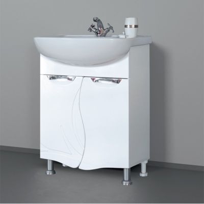 Комплект "САВАННА 60" (тумба+умывальник Эрика 60) 820x592x318 мм, пленка ПВХ, белый