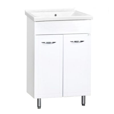 Комплект "Мальта 60" 2 двери (арт. 113655)" (тумба+умывальник Como 60) 800x563x436 мм, пленка ПВХ, белый