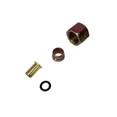 РЕМКОМПЛЕКТ (фурнитура/штуцер) ТОРМОЗНЫХ ТРУБОК полиамид D=12мм  (гайка+муфта+нипель+кольцо) 4 наименования