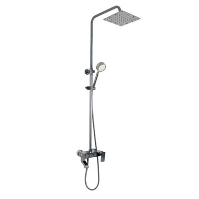 Стойка душевая тропический душ, с двумя лейками, титан, 88705, BRIMIX, Санакс