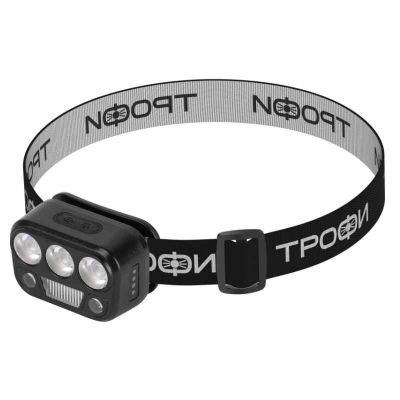 Фонарь Трофи GA-105 налобный 3+3+3Вт LED сенсор аккумуляторный 