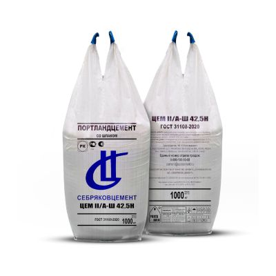 Портландцемент с минеральными добавками ЦЕМ II/A-Ш 42,5Н (М500 Д20) биг бег 1000 кг, ГОСТ 31108-2020, Себряковцемент
