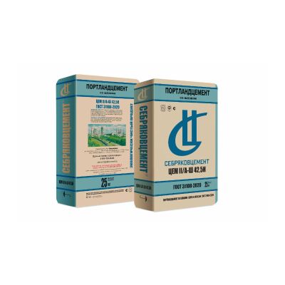 Портландцемент с минеральными добавками ЦЕМ II/A-Ш 42,5Н (М500 Д20) тара 25 кг,(1 паллет - 88мешков),  ГОСТ 31108-2020, Себряковцемент