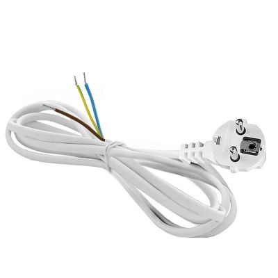 Шнур с вилкой DOMTOK (2783) 2м З/К белый 16А 2200Вт ПВС 3*1,5 