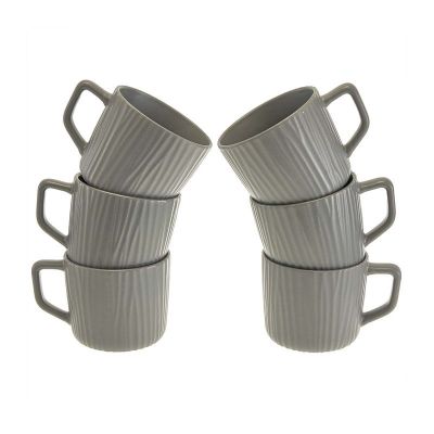 Набор кружек 6 предметов (300 мл) "Barista" Ф11-098L/6 в цветной коробке, серый