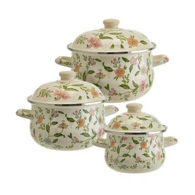 Набор эмалированных кастрюль MetaLLoni EM-1641 "Прованс" (1,5 л, 2,8 л, 3,6 л)