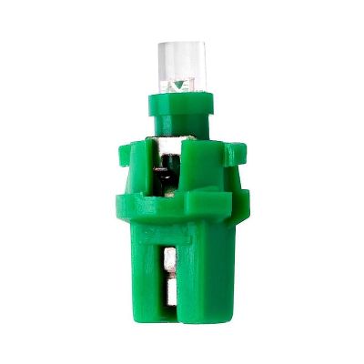 СВЕТОДИОД (А-12-1,2) (12T5\P8,7-G, 1SMD, 203030) б/ц БЕСЦОКОЛЬНЫЙ (зелёный, с патроном) 12В