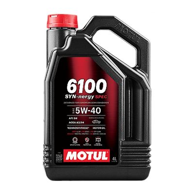 Масло моторное MOTUL 6100  SYN-NERGY SPEC Technosynthese, А3/В4, SAE 5W40, 4 л, API SN, синтетическое