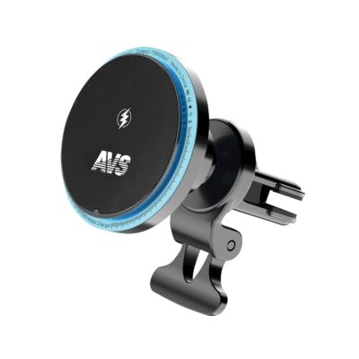 Держатель для смартфонов с беспроводной зарядкой MagSafe, 360°,  магнитный, в дефлектор, подсветка (AH-02-WC) ("AVS") A95192S