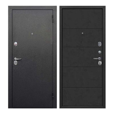 Дверь металлическая  Гарда 7,5 см   960 левая  (букле черный/бетон графит) "Феррони" Россия