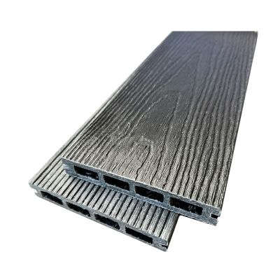 Террасная доска МПК 140*25*3000 мм, тиснение ясень/вельвет, цвет Графит, Мастодек