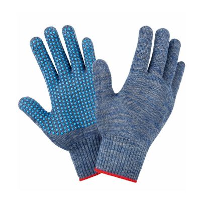Перчатки рабочие х/б трикотажные "Оптима" с ПВХ Точка р.S(7) 10 класс, цв.серый Зевс