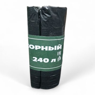 Мешки (пакеты) для мусора, ПВД, 240 л, черный, (упак. 10 шт), 90x110 см, СК-Полимер, Россия