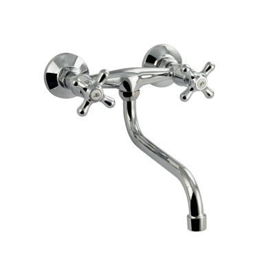 Смеситель для мойки двухвентильный с длинным изливом, 87304, МайФайр, Санакс