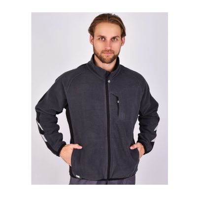 Куртка флисовая мужская "ИМИДЖ" р.XXXL, цв.серый/черный