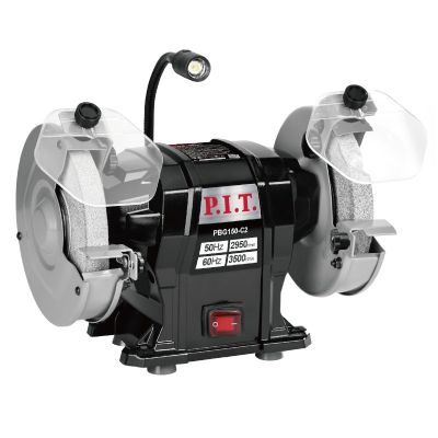 Станок точильный электрич. P.I.T. PBG150-C2 (300Вт, 2950об/мин, ?150х12.7х20мм, LED, пылезащита)