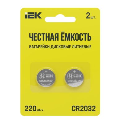 Батарейка IEK Optima  CR-2032 BL-2, 3 В, ABT-CR2032-OP-L02