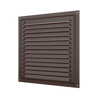 Решетка вентиляционная 150x150 мм, вытяжная, коричневая, ERA 1515МЭ Brown металл эмаль коричневая, Россия