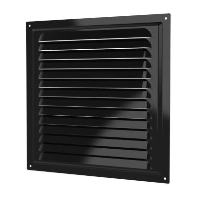 Решетка вентиляционная 250x250 мм, вытяжная, черная, ERA 2525МЭ Black металл эмаль черная, Россия