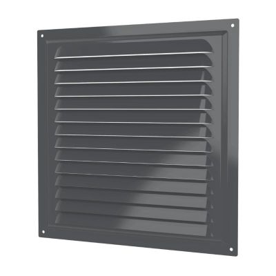 Решетка вентиляционная 250x250 мм, вытяжная, серая, ERA 2525МЭ Gray металл эмаль серая, Россия