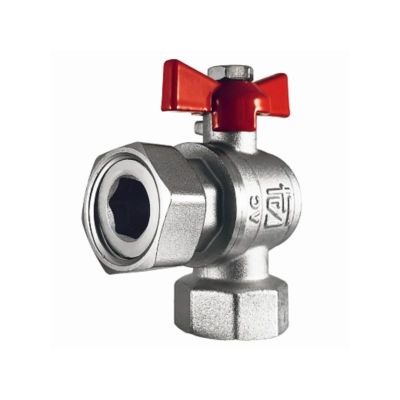 Кран шаровый STI для котлов угловой бабочка с накидной гайкой вн/вн Ду-20 Ру-42 