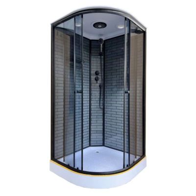 Душевая кабина 900x900x2150 мм, Дана ДАНА-21Г, рисунок "кирпич графит", Китай