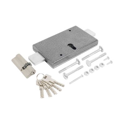 Замок накладной тяжелый ЗГЦ  серебро "Аллюр"