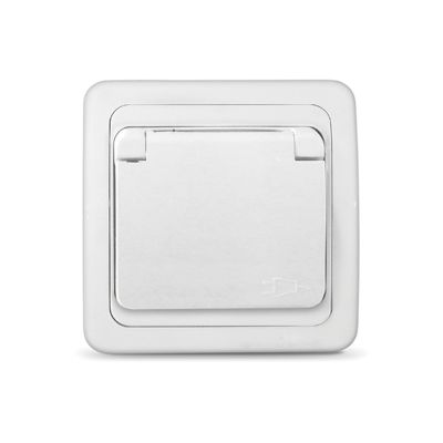 Розетка "ВАЛЕРИ" (В0029) 1-ая з/к с крышкой белая УНИВЕРСАЛ 