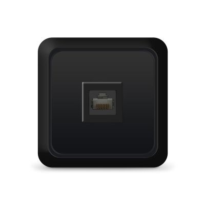 Розетка "ОЛИМП" (2226) 1-ая компьютерная RJ45 черная УНИВЕРСАЛ 