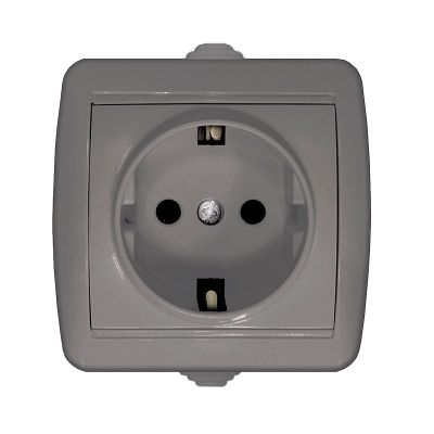 Розетка "КЛИО" (K2228-Gr) 1-ая з/к серая УНИВЕРСАЛ