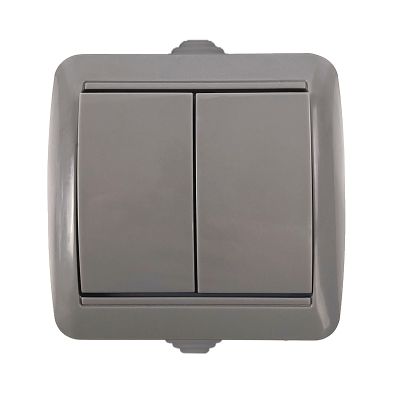 Выключатель "КЛИО" (K2223-Gr) 2КЛ серый УНИВЕРСАЛ 