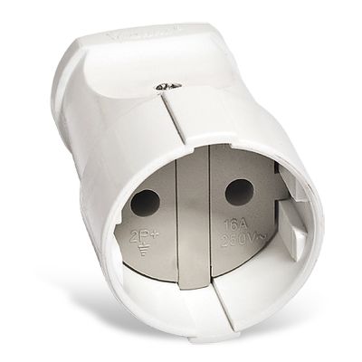 Штепсельное гнездо UNIVersal (А115) белое 10А 250В (еврослот)