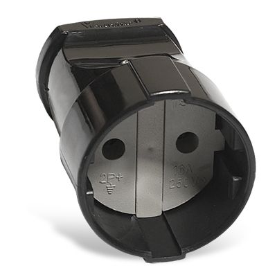 Штепсельное гнездо UNIVersal (А0115) черное 10А 250В (еврослот)