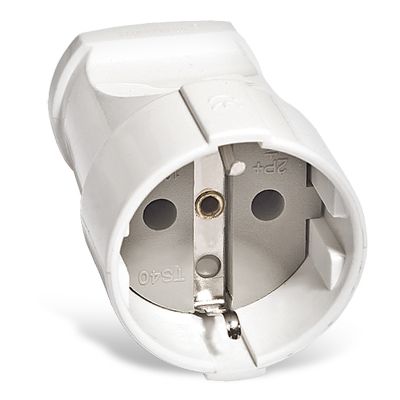 Штепсельное гнездо UNIVersal (А102) З/К белое 16А 250В (еврослот)