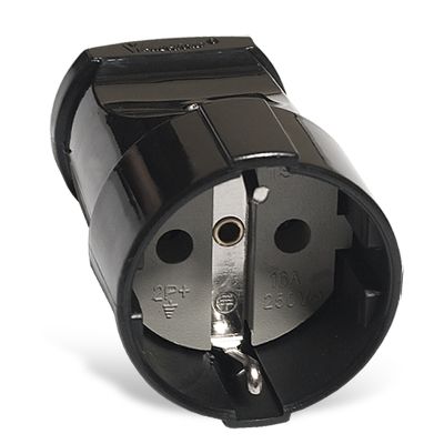 Штепсельное гнездо UNIVersal (А1020) З/К черное 16А 250В (еврослот)